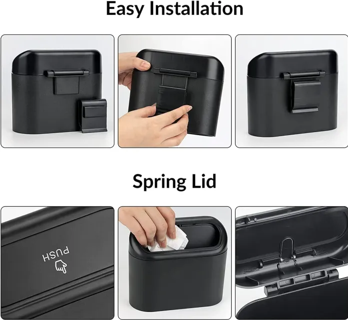 Car Trash Bin Easy Installation